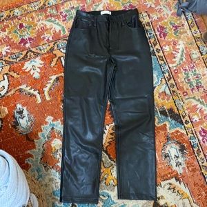 Abercrombie Faux Leather Straight Leg Pant